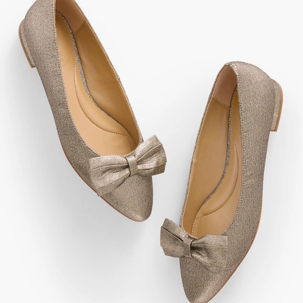 Talbots Metallic Bow Flats